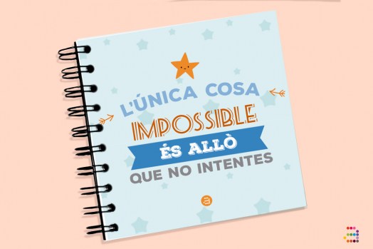 Libreta con mensaje motivador