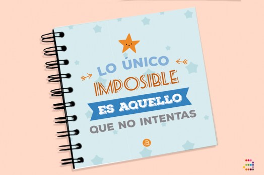 Libreta con mensaje motivador